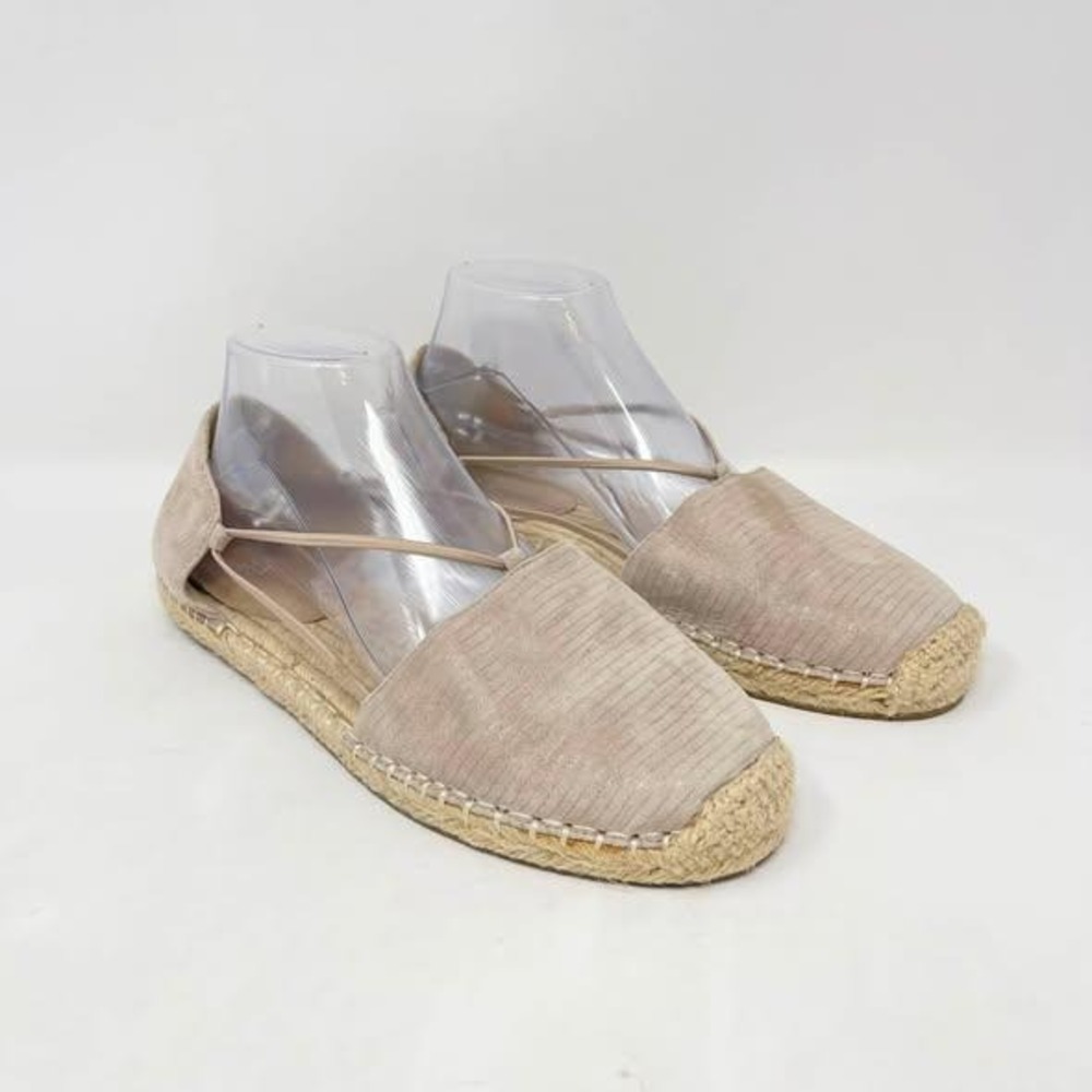 Eileen Fisher Lee D'Orsay Espadrille Flats Womens 10 Taupe‎ Metallic Suede